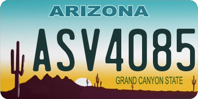 AZ license plate ASV4085