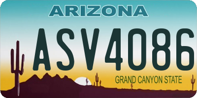 AZ license plate ASV4086