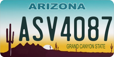 AZ license plate ASV4087