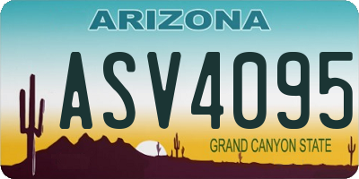 AZ license plate ASV4095