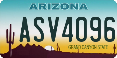 AZ license plate ASV4096