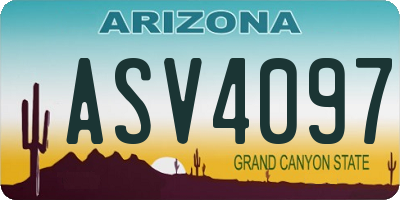 AZ license plate ASV4097