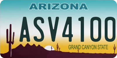 AZ license plate ASV4100