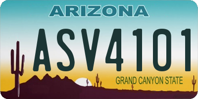 AZ license plate ASV4101