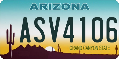 AZ license plate ASV4106