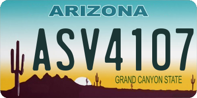 AZ license plate ASV4107