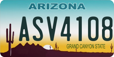 AZ license plate ASV4108
