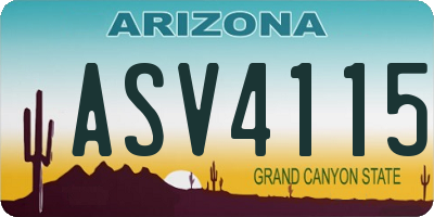 AZ license plate ASV4115