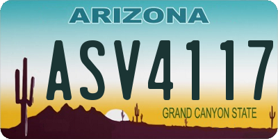 AZ license plate ASV4117