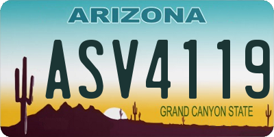 AZ license plate ASV4119