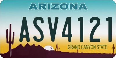 AZ license plate ASV4121