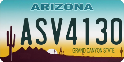 AZ license plate ASV4130