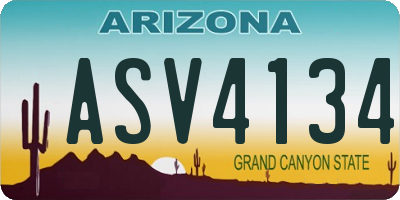 AZ license plate ASV4134