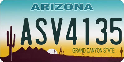 AZ license plate ASV4135