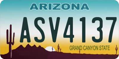 AZ license plate ASV4137