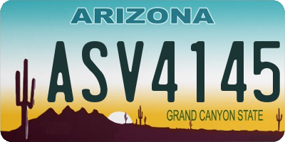 AZ license plate ASV4145