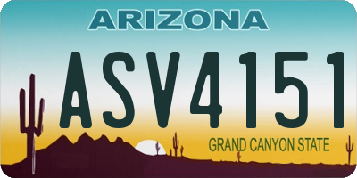 AZ license plate ASV4151