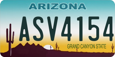 AZ license plate ASV4154