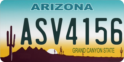 AZ license plate ASV4156