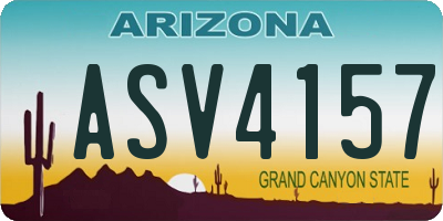 AZ license plate ASV4157