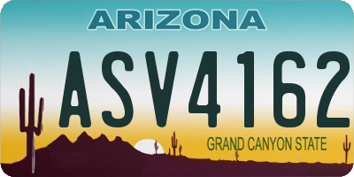 AZ license plate ASV4162