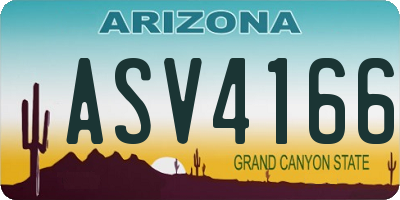 AZ license plate ASV4166