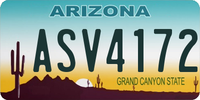 AZ license plate ASV4172