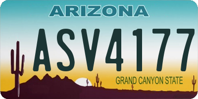 AZ license plate ASV4177