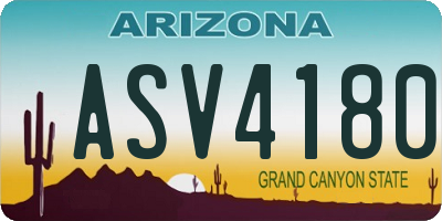 AZ license plate ASV4180