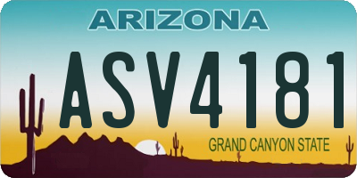 AZ license plate ASV4181