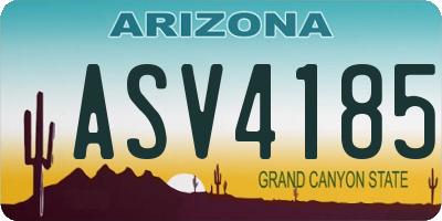 AZ license plate ASV4185