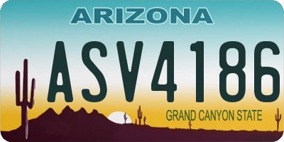 AZ license plate ASV4186