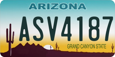 AZ license plate ASV4187