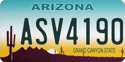 AZ license plate ASV4190
