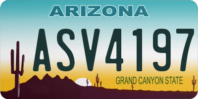 AZ license plate ASV4197