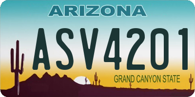AZ license plate ASV4201