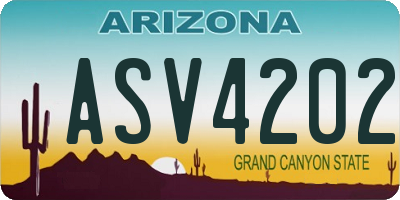 AZ license plate ASV4202