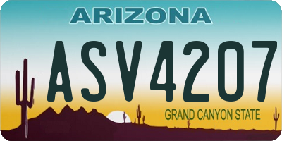 AZ license plate ASV4207