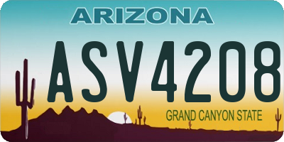 AZ license plate ASV4208