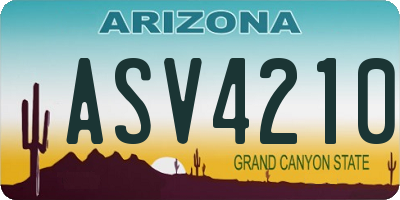 AZ license plate ASV4210