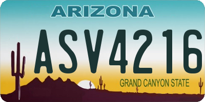 AZ license plate ASV4216