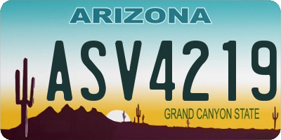 AZ license plate ASV4219