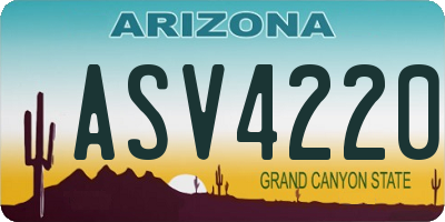 AZ license plate ASV4220