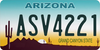 AZ license plate ASV4221