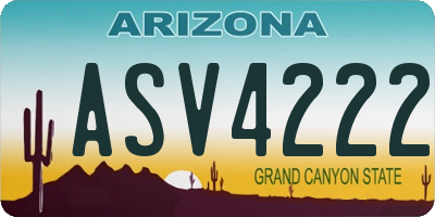 AZ license plate ASV4222