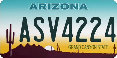 AZ license plate ASV4224