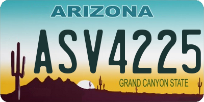AZ license plate ASV4225