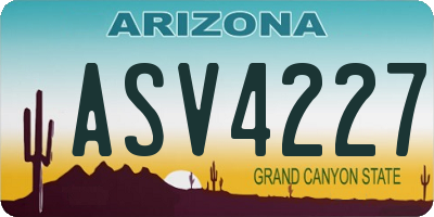 AZ license plate ASV4227