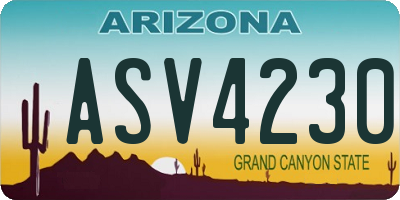 AZ license plate ASV4230