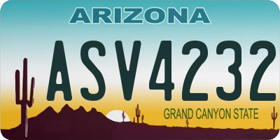 AZ license plate ASV4232
